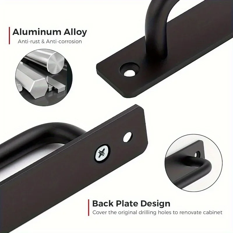 2pcs Barn Door Handles, Sliding Door Handle, Black Cabinet Handles thumbnail 5