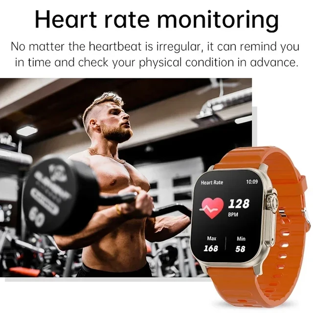LAXASFIT T900Ultra Smartwatch Bluetooth Talk Smartwatch Message Alert Heart Rate Monitor Sports Watch for Android IOS Men Women 4