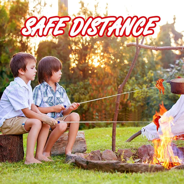 Marshmallow Pörkölő Botok Fa Fogantyúval Meghosszabbítható Bbq Villák U Forma Hot Dog Nyársok Botja A Szabadtéri Grillhez - Image 5