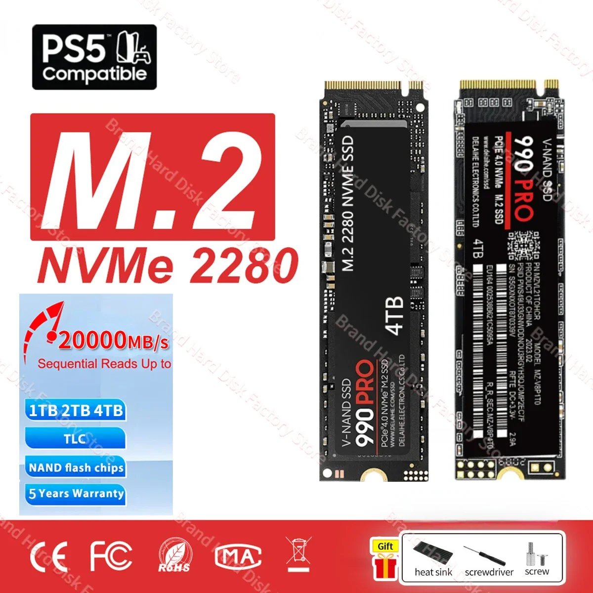 

Hard Drive Disk NVME Ｍ2 SSD 1TB 2TB 4TB High-speed NMVE M2 SSD Drive PCIE 4.0 2280 Solid State Drive Internal HDD For Laptop PS5