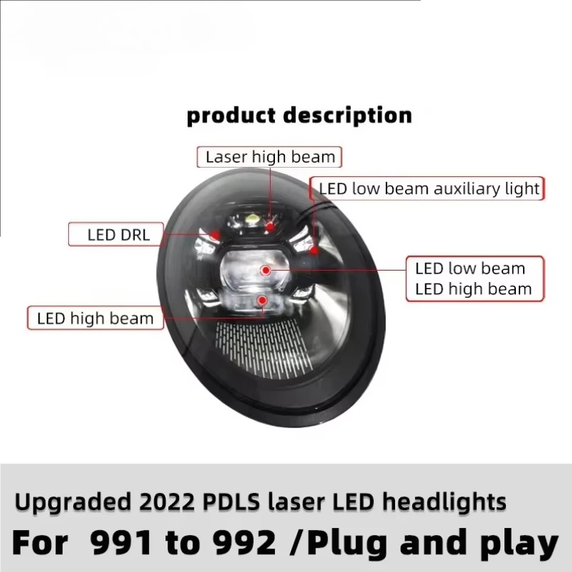 포르쉐 911 991 LED 헤드라이트를 2017-2023 매트릭스 LED 헤드라이트로 업그레이드하는 새로운 제품 아이디어 (2012-2023) - 992 & 991.2 991.1 호환
