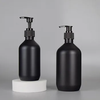 300/500ML Nero Opaco Dispenser di Sapone Liquido Riutilizzabile Shampoo Balsamo Lozione Per Il Corpo Contenitore per il Bagno forniture Hotel 1