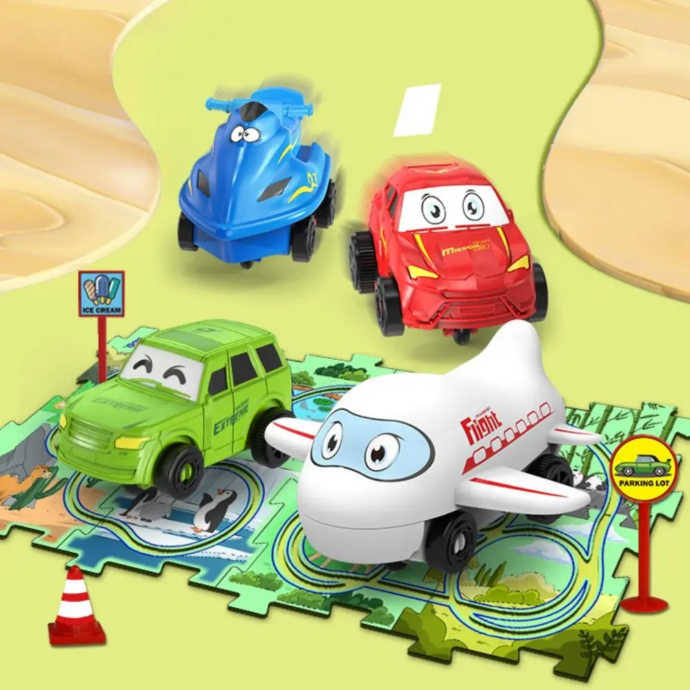 

Colorful Urban Scene Assembly Railway Funny Interesting Rail Transit Scene Toys Plastic Free Combination Car Track Puzzle Boys