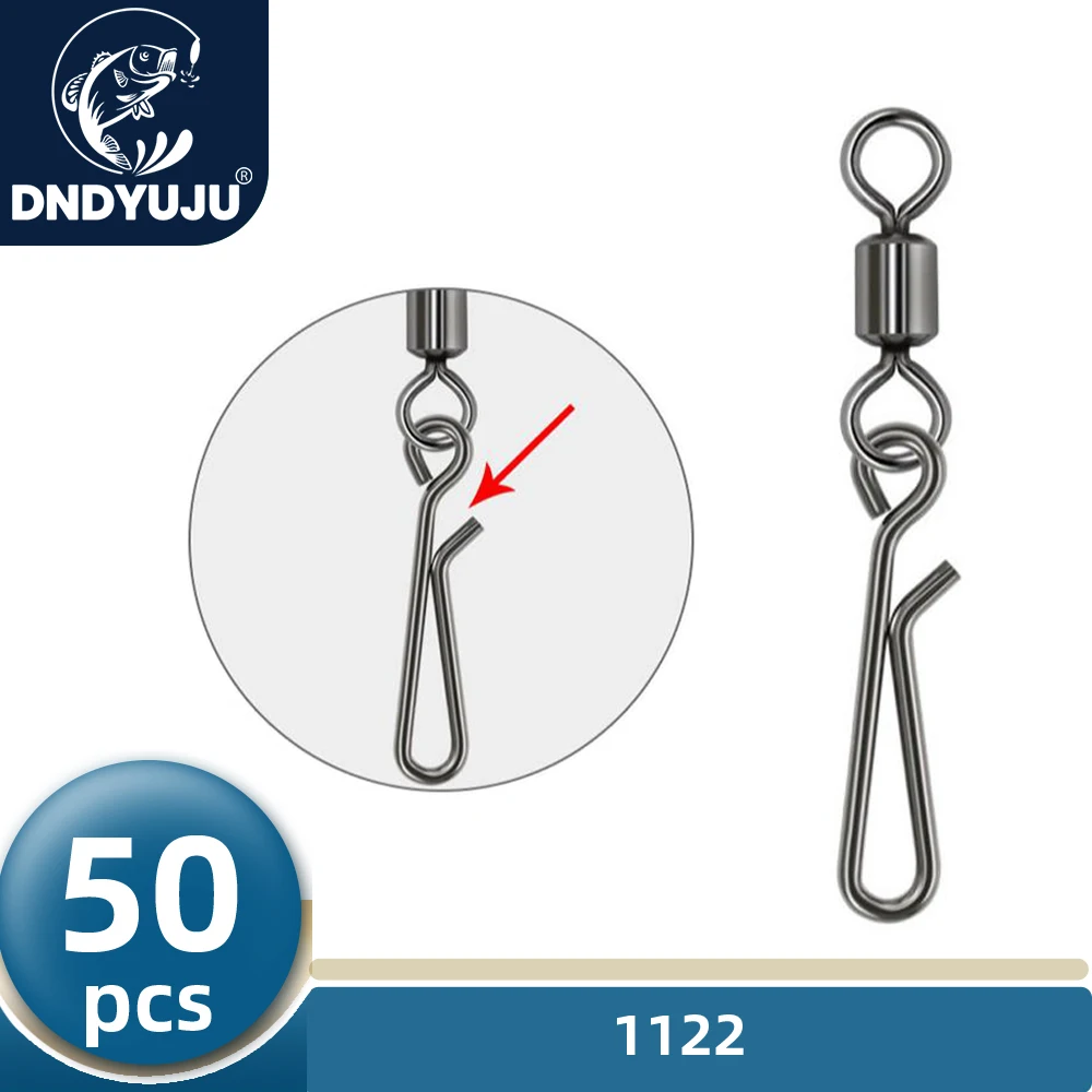 

DNDYUJU 50pcs Stainless Steel Fishing Quick Snap Rolling Swivels Fishing Connector Carp Fishing Accessories Fishing Tools