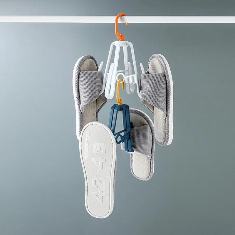 

1Pc Rotating Shoe Drying Rack Multifunctional Sun Shoe Rack Hanging Double Hooks Outdoor Windproof Drying Slipper Rack