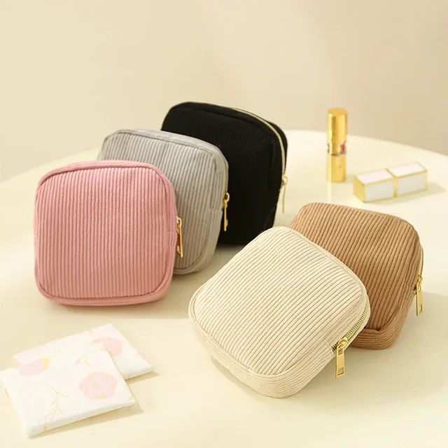 Fashion Makeup Lipstick Sanitary Napkins Case Mini Cosmetic Storage Pouch Women Ins Travel Organizer Bags Small Pouch 2025