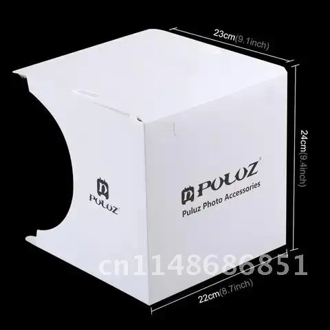 PULUZ Mini 2 LED Panels lightbox Photo Studio Shooting Tent Box +22.5cm LED Photography Shadowless Bottom Light Lamp Panel Pad