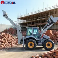 Customized 4-Wheel Drive Micro Backhoe Excavator Loader for Construction Engineering Professional Design