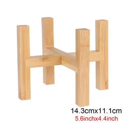 Elegant Wooden Flowerpot Holder and Bonsai Display Stand for Indoor and Outdoor Decor (14.3cmx11.1cm)