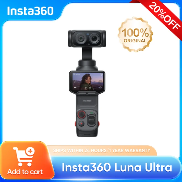 Insta360 Luna Ultra - 8K Vlogging Camera with Dual Lenses, 12× Zoom, 1" Sensor, Detachable 2" Touchscreen, Triple AI Chip