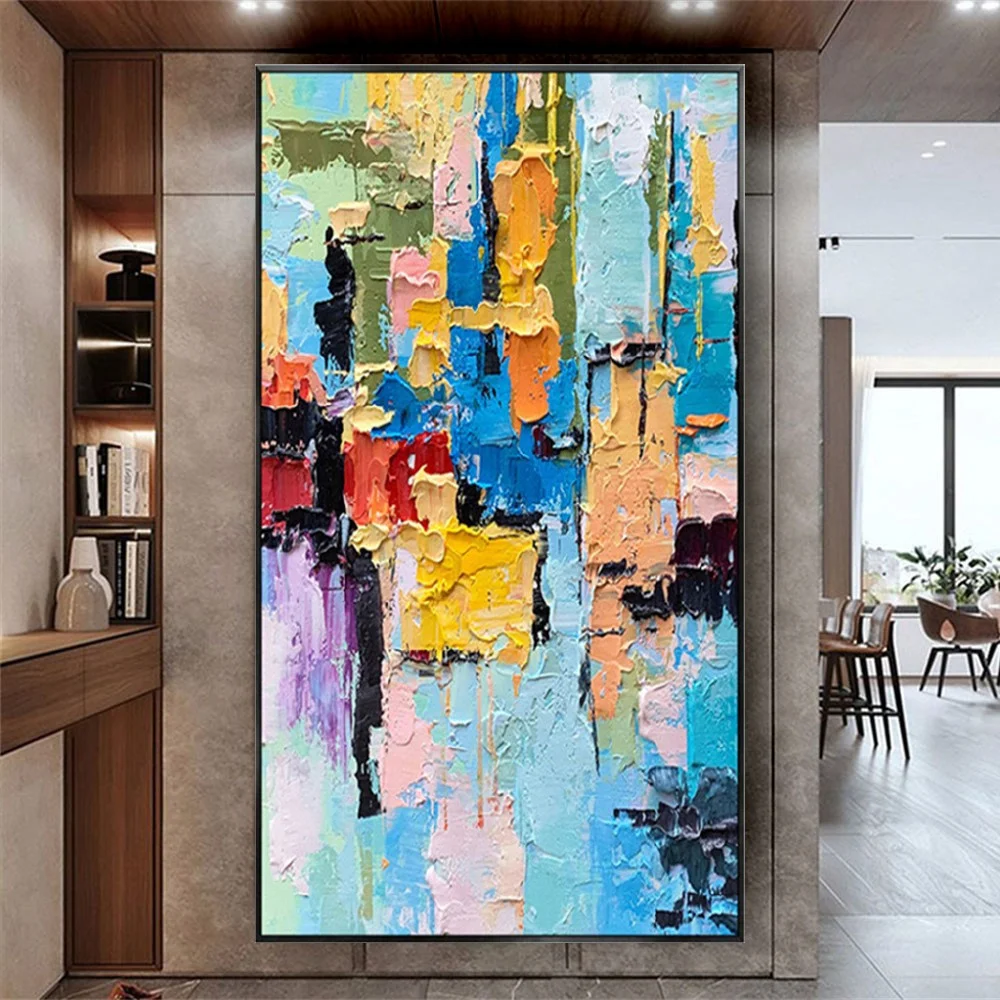 

Nordic 100% Handmade Knife Pattern Image Home Wall Art Modern Abstract Hand-Painted Oill Paintings On Canvas Picture Decor Room