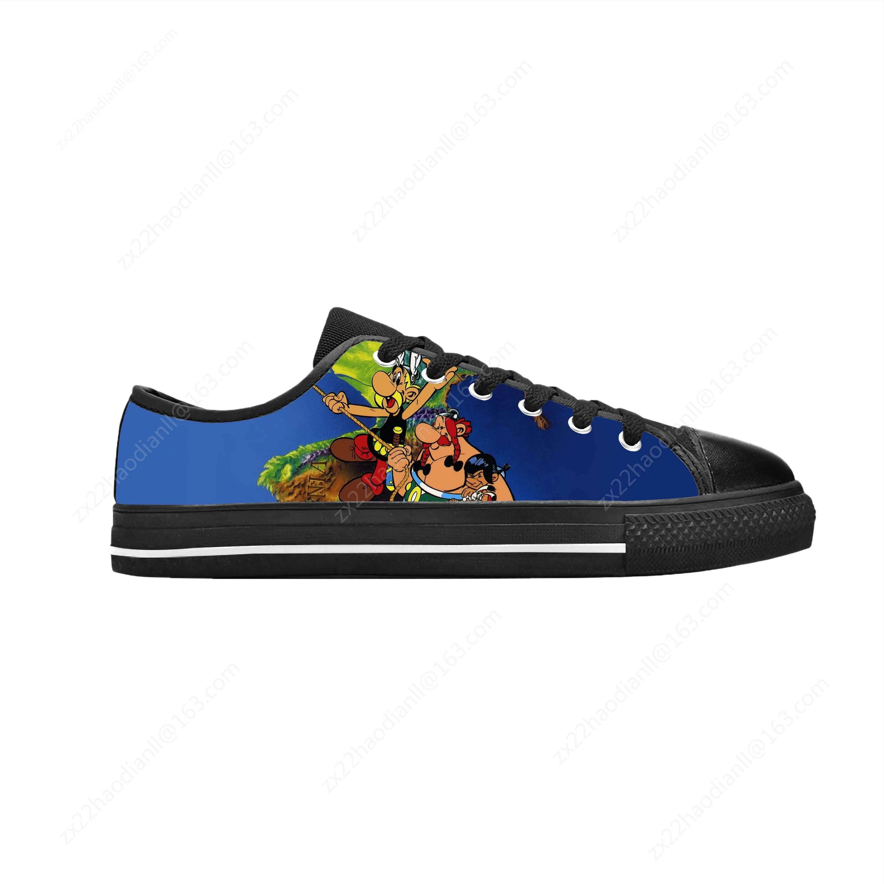 Asterix Adventure Obelix Anime Cartoon Manga Comic Casual Cloth Shoes Low Top Comfortable Breathable 3D Print Men Women Sneakers