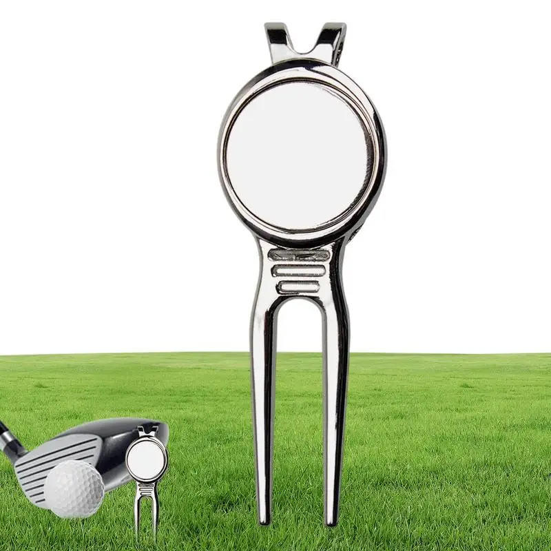 

Маркеры для гольфовых мячей для установки зеленых шариков для выравнивания Divot для ремонта, зеленые вспомогательные зеленые из алюминиевого сплава, вилка для гольфа Divot