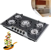 Cooktop 30.3 Inch Built-in Stove Hob Cooktop with 5 Burners Tempered Glass Gas Stovetop with Thermocouple Protection, NG/LPG Con 2