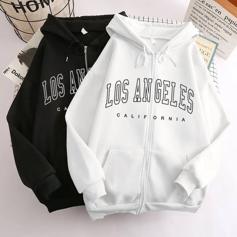 

2022 Trend New LOS ANGELES Gothic Zipper Y2K Men/Women Hoodie Punk Fashion Personality Sweatshirt Unisex Streetwear Hip Hop Tops