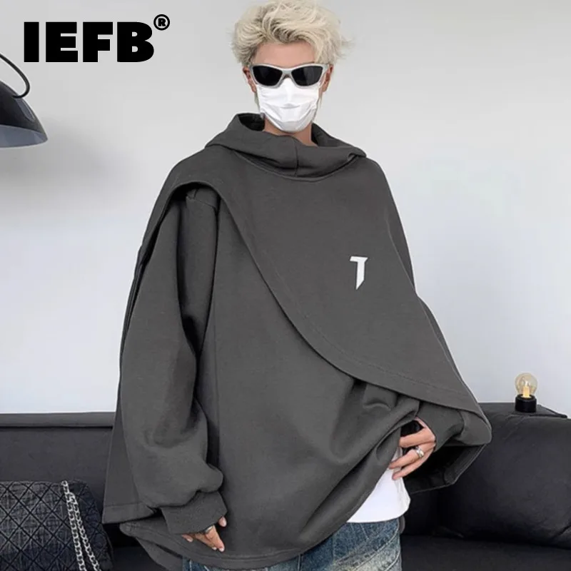 

Мужская толстовка с капюшоном IEFB Dark, однотонная утепленная флисовая кофта с капюшоном, новая модель 2023 года, худи с накидкой, 9C3660