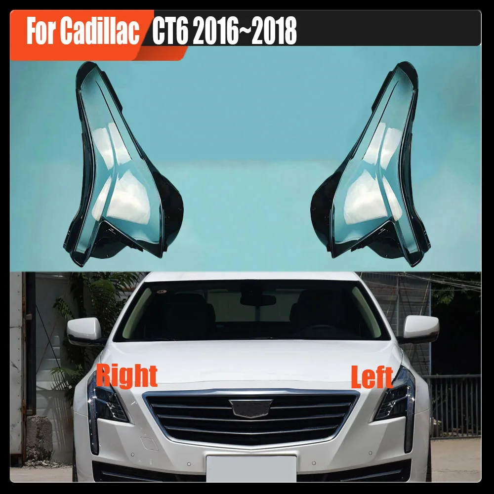 

For Cadillac CT6 2016~2018 Headlamp Transparent Cover Lamp Shade Headlight Shell Lens Plexiglass Replace Original Lampshade