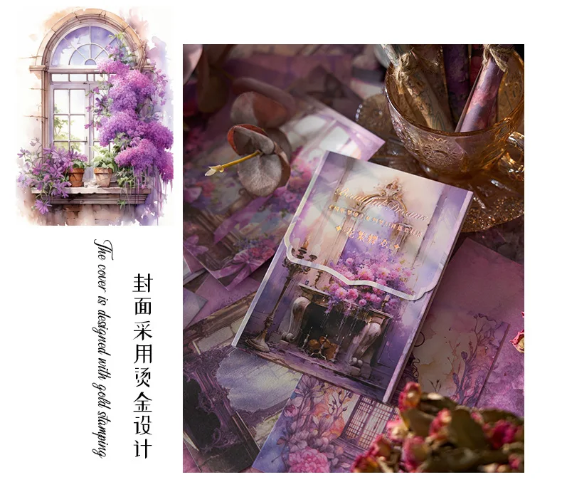 Description Picture 5 of item50 pcs Vintage Scrapbook Kit, Journal Collage Background Supplies, Retro Style Decorative Materials