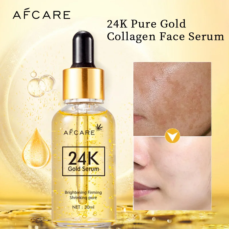 Afcare 24K Gold Serum Whitening Fade Darkness Essence Reduces Fine Lines Effective moisturizing Skin Care Products