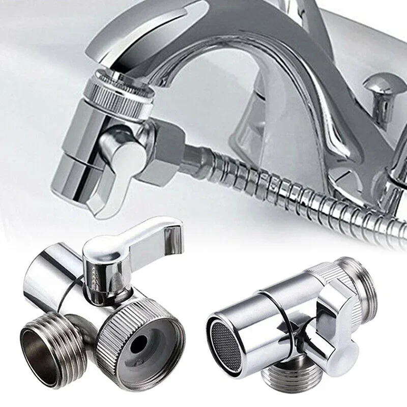 

Switch Faucet Adapter 3 Way Tee Connector Shower Head Diverter Valve Home Improvement Shower Faucets Water Separator