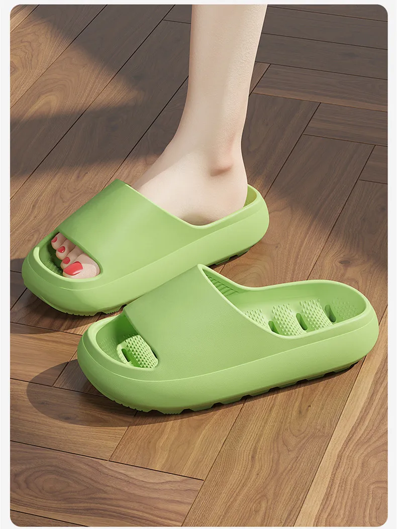 Eva Perforated Shower Slippers Non-slip Summer Slides For Unisex_voghion.com