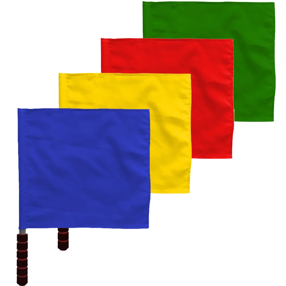 4pcs Referee Flags Flags Signal Flags Hand Waving Flags for Competition 4pcs referee football soccer flags referee hand flags colored signal flags match signal flags