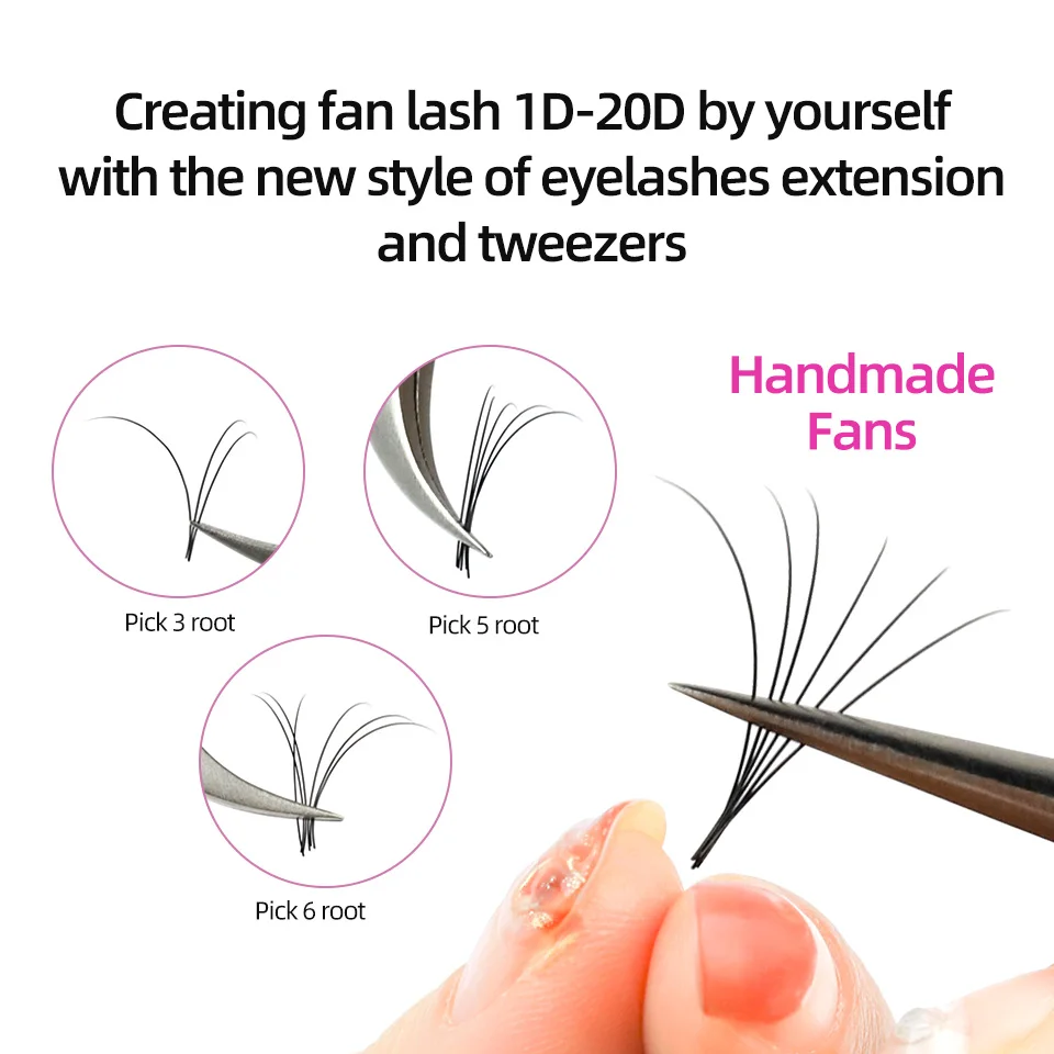 AGUUD 12 Rows Korea Silk False Mink Eyelashes Extensions Natural Soft Individual Eyelash Russian Volume Eye Lash Cilios