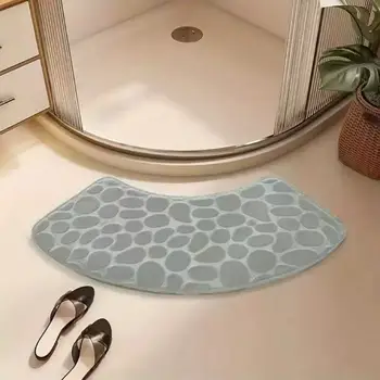 Curved Absorbent Bathroom Mat 1