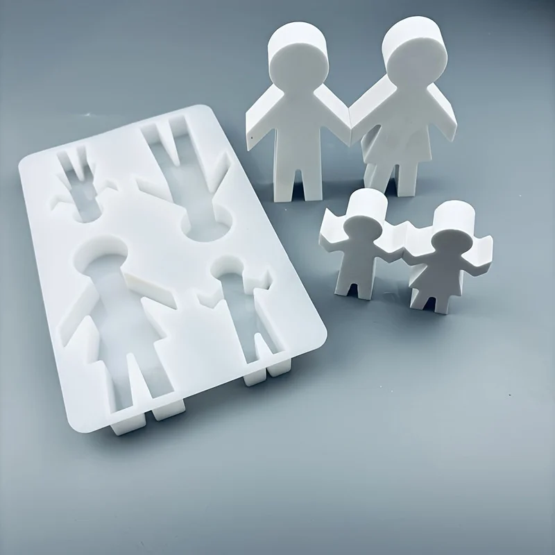 DIY 4 People Plaster Candle Aromatherapy Silicone Mold Creative 4 People Desktop Decoration Decoration Drip Mold