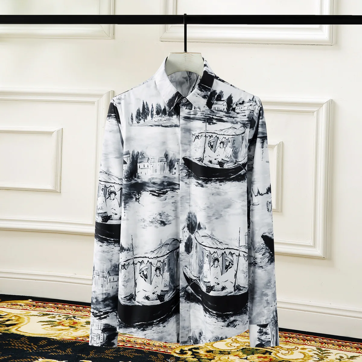 

High Quality Luxury Jewelry Mens Clothing Long Sleeves Men Wear Regular Fit Cotton Shirt Stylish Men'S Hawaiian Shirtsgood