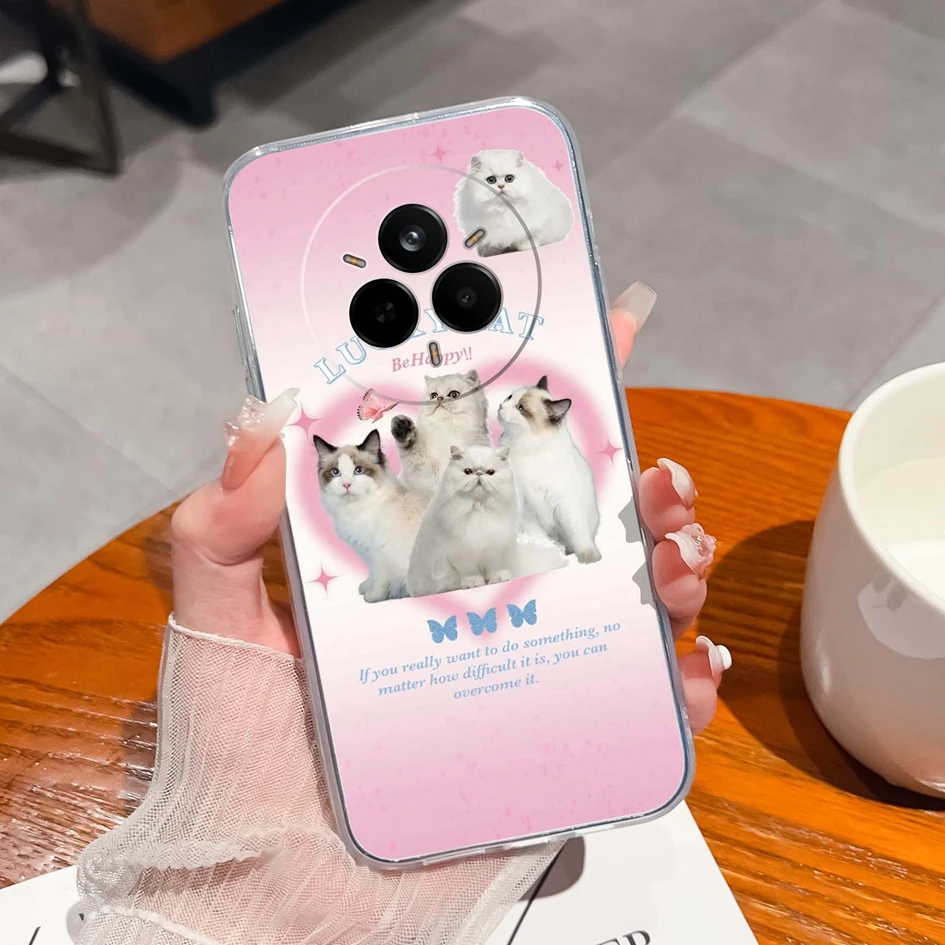 Cute Kitten Pattern Anti-Slip Clear Soft Silicone TPU Case