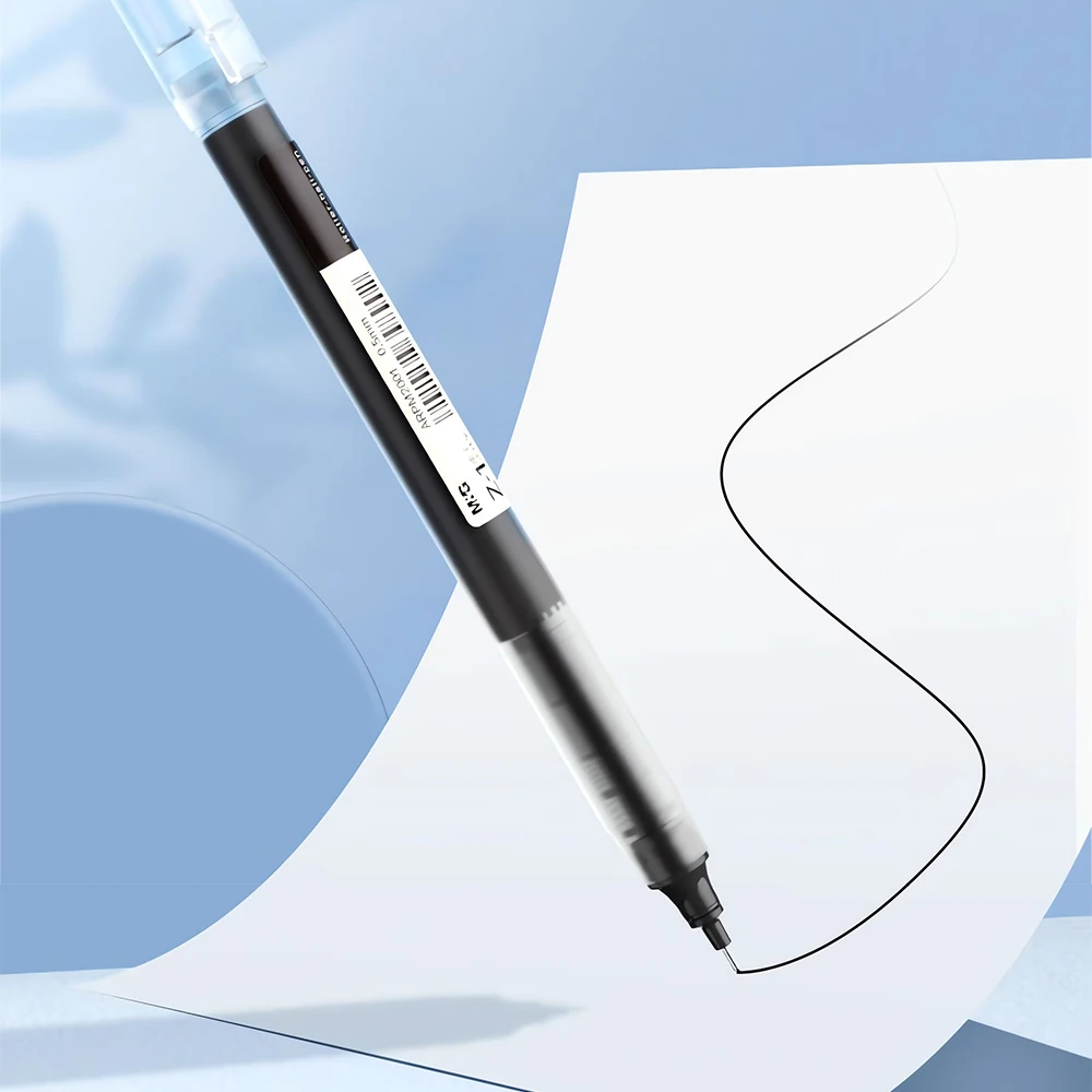 M & G 사무실 학생용 대용량 볼펜, Z1 빠른 건조 스트레이트 액체, 0.5mm 블랙 레드 블루, 12 개
