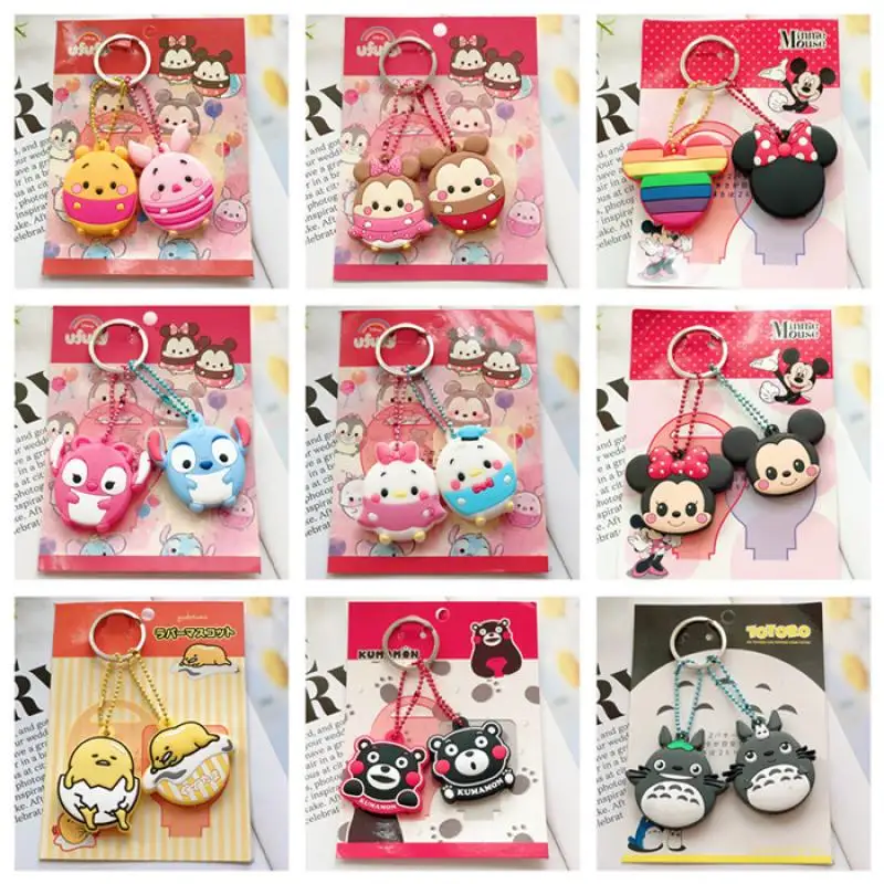 

6Cm Disney Cute Cartoon Key Holder Mickey and Minnie 2 Pack Key Holder Set Couple Key Holder Key Ring Kawaii Keychain