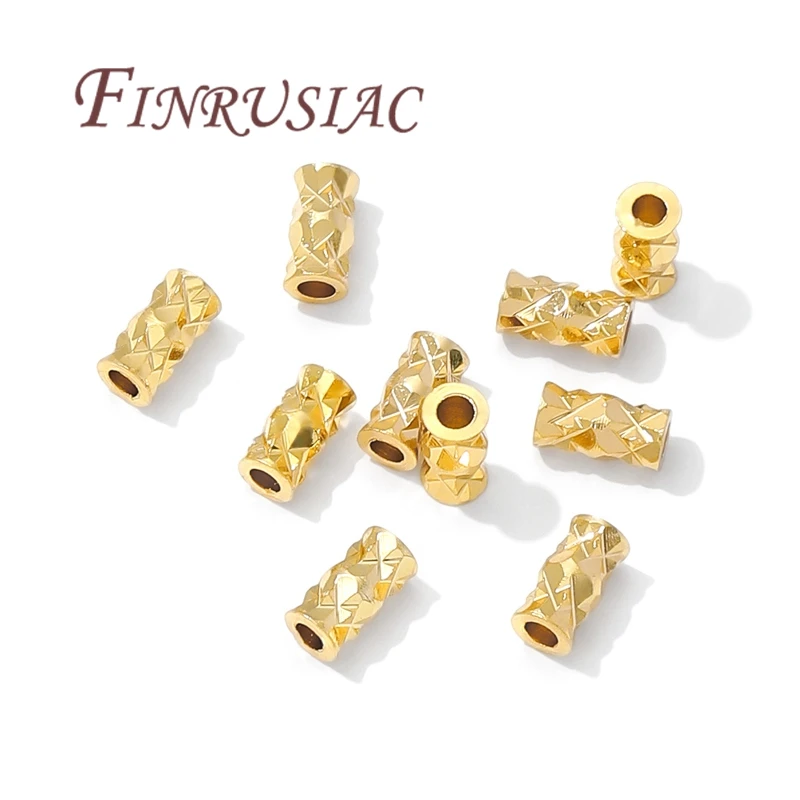 10-30 pièces de perles plaquées or 18 carats pour accessoires de Bracelets, perles d'espacement, séparateurs pour perles, collier de perles, fabrication de bijoux à faire soi-même 1