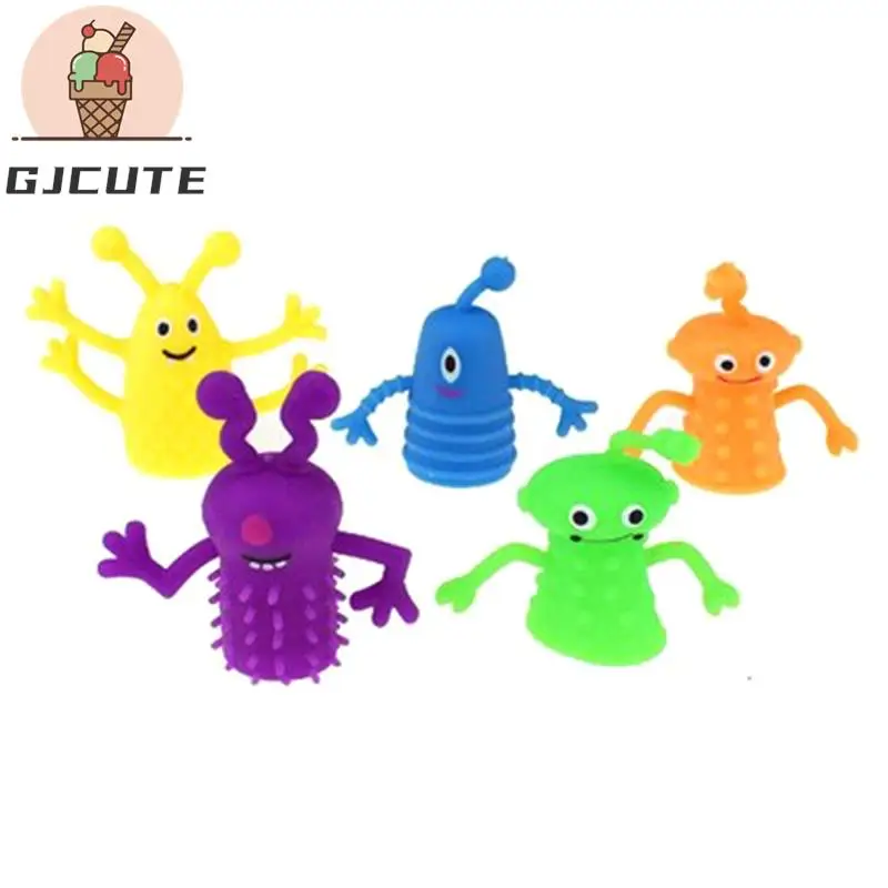 4Pcs/Set Novelty Plastic Cute Expression Hand Puppets Children Kids Finger Puppets Toy Parents Storytelling Props Christmas