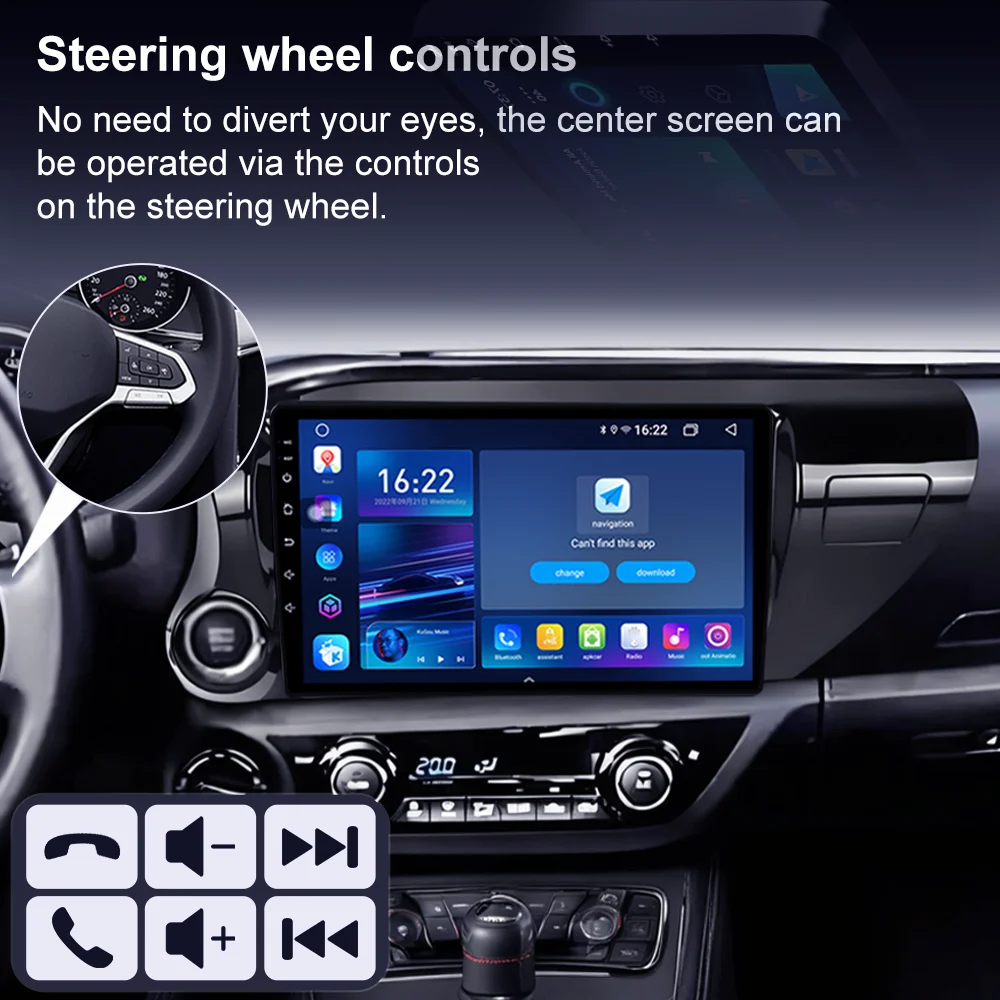 Android 16 para Toyota Hilux 2015 -2023 Auto Carplay Radio DVD para coche navegación estéreo GPS reproductor Multimedia accesorios para coche WIFI 4