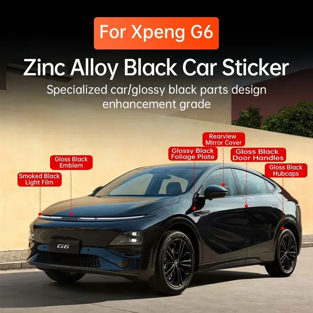 For Xpeng G6 2023 2024 Xiaopeng G6 Black Badge Front Rear Badge Blackened Modification Accessories 2