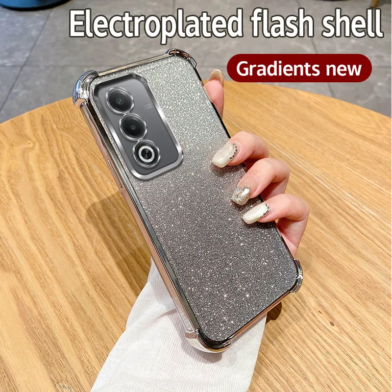 Glitter Gradient Shockproof Phone Case - 6D Plating Clear Soft Cover