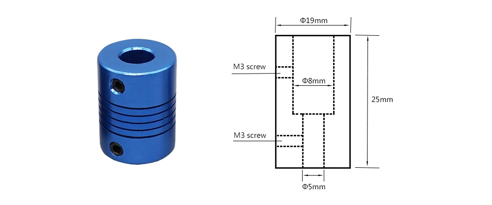 peças da impressora elástico acoplamento do motor de passo chumbo parafuso conector milímetros flexível acoplador do eixo