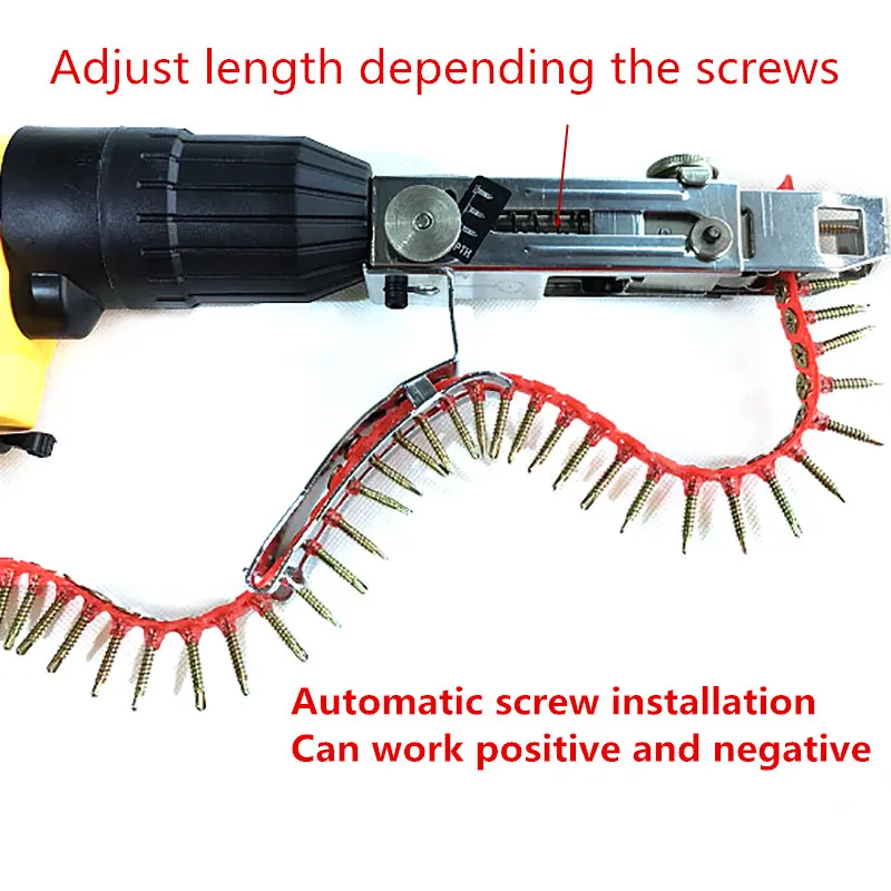Details about   US Automatic Chain Nail Gun Adapter Screw Gun for Electric Drill Attachment Tool 