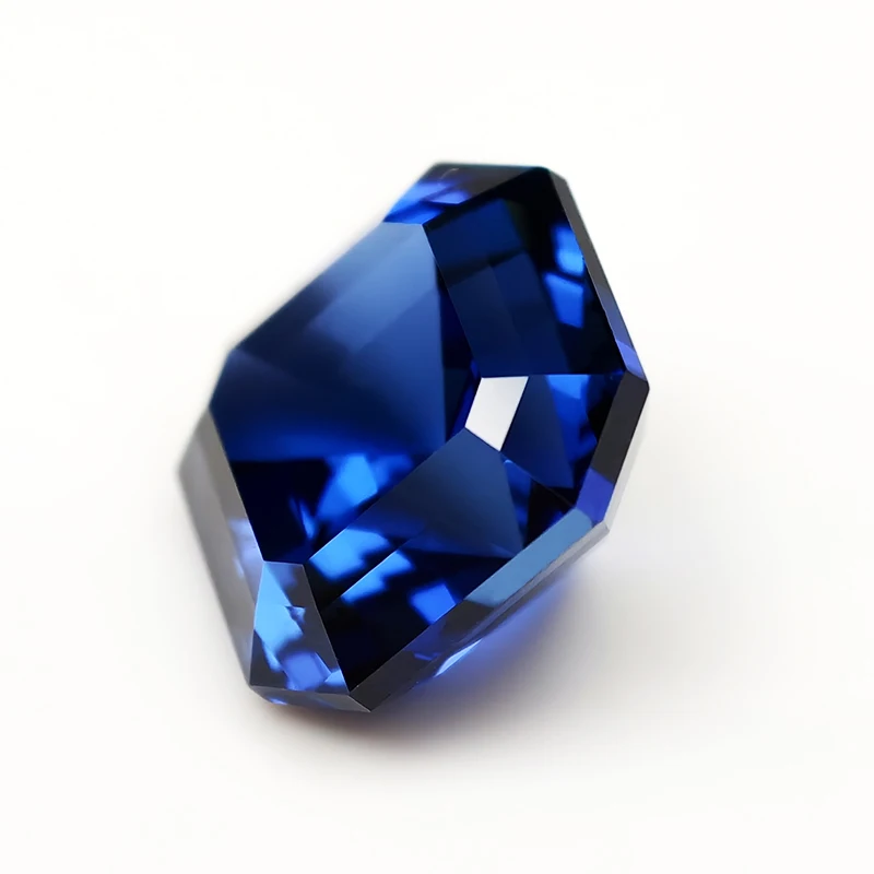 Top Lab Grown Sapphire Gemstone Asscher Cut Royal Blue Synthetic Sapphire Gems Loose Stone With AGL Certificate