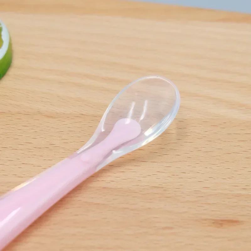 1/2Pcs Silicone Spoon Set Baby Learning to eat Training Spoon Baby Silicone Soft Spoon PP Plastic Box Children's Tableware Box 3