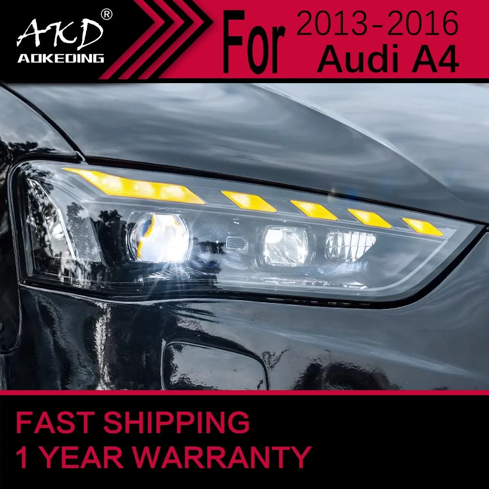 

Car Lights for Audi A4 A4L LED Headlight 2013-2016 S4 Head Lamp Drl Projector Lens Automotive Accessories