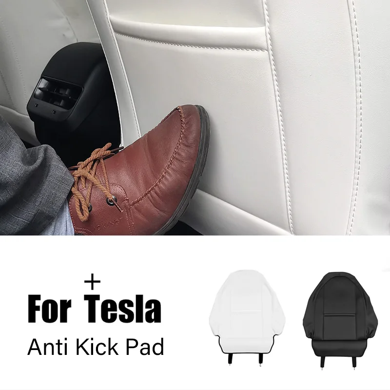 2PCS Car Seat Anti Kick Pad Side Mat Cover Sticker Protector For Tesla Model 3 Y Waterproof Leather Styling Accessories New