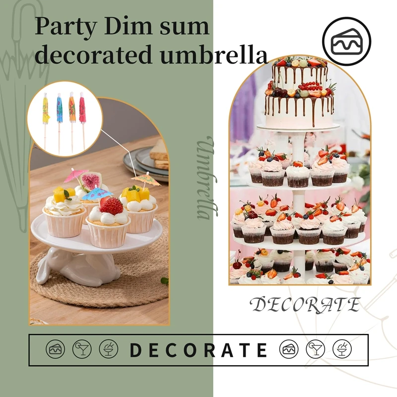 144Pcs Cocktail Umbrella For Drink&Food, Decorative Toothpicks For Party,Hotel, Restaurant,Tiki Bar,Hawaiian Party