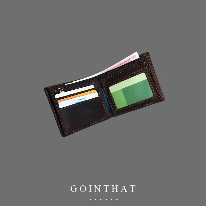 Hohe Qualität Männer Brieftaschen Zipper Karte Halter Original Leder Münzfach Vintage Männlichen Geldbörse Bilfold Geld Tasche Kurze_voghion.com