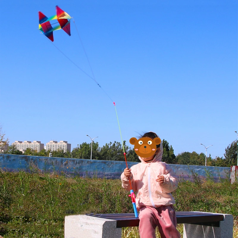 free shipping PE rotating kite flying toys for children kites 3d kites snake coil show kites colorful flying weifang kites fish