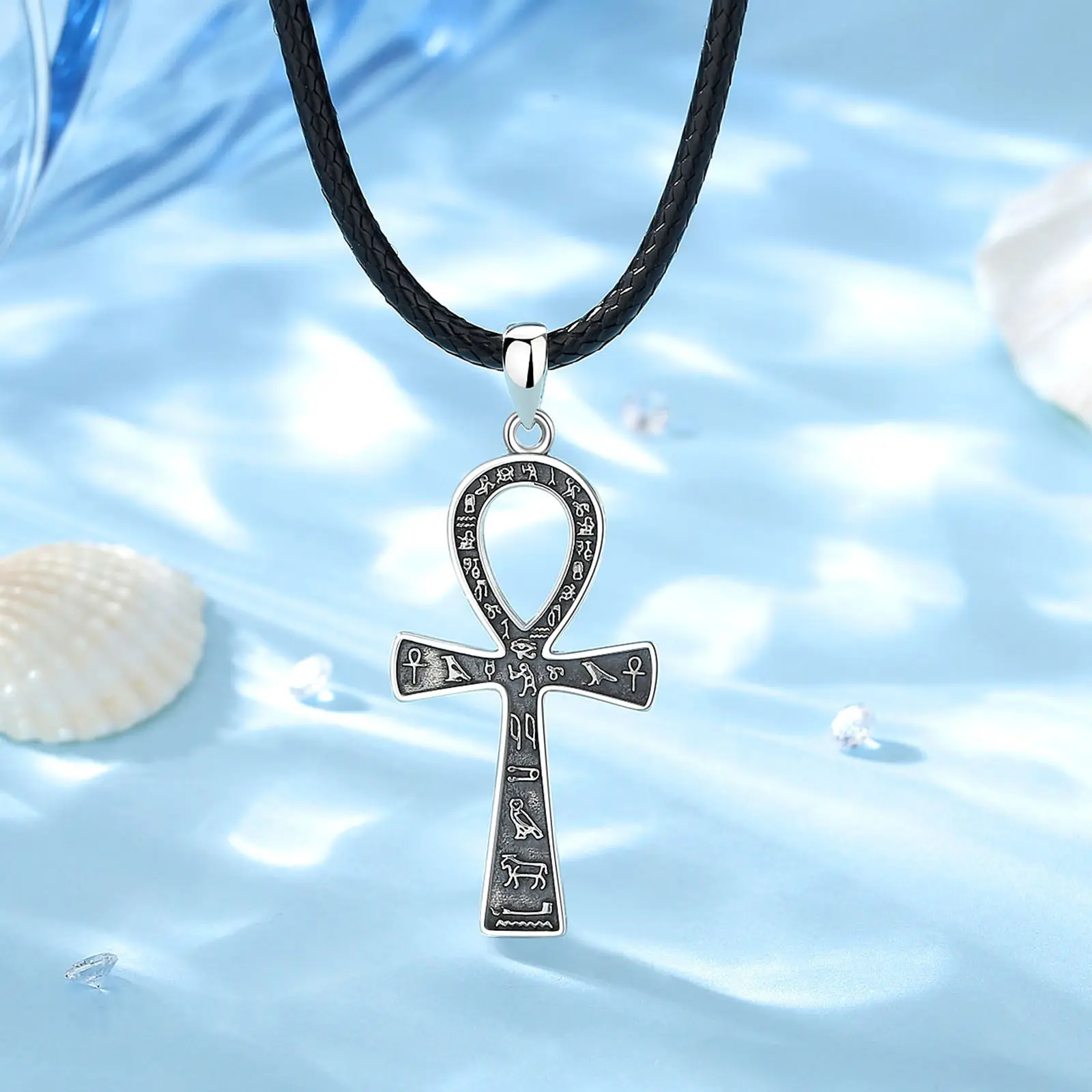 Eternal Life Ankh Cross Silver Necklace - Image 2