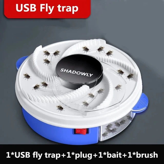 Usb Fly Trap Automatikus Fogó Beltéri Kültéri Elektromos Kártevő Elutasítja A Légycsapdát Légykapó Csali/Kefével