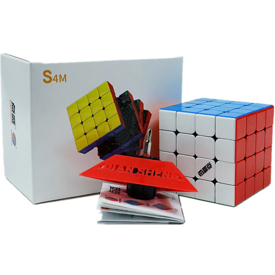 Diansheng Solar S4M Magnetic Magic 4x4 Speed Cube Stickerless Professional Fidget Toys S4M Cubo Magico Puzzle Cube Toys for Kids